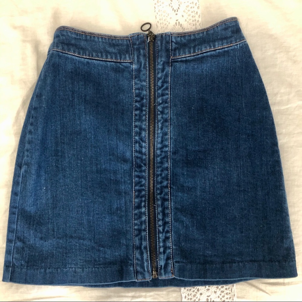 H&M Long Zip Denim Skirt